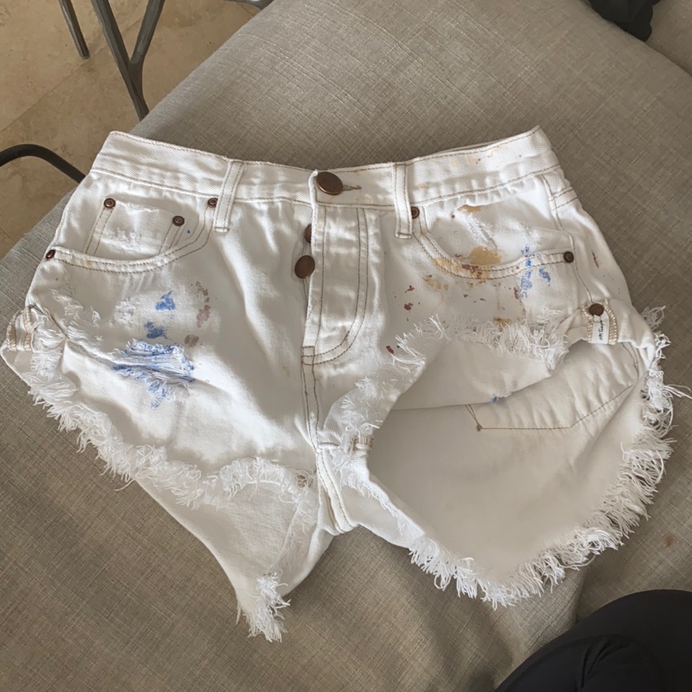 Splatter paint one teaspoon shorts